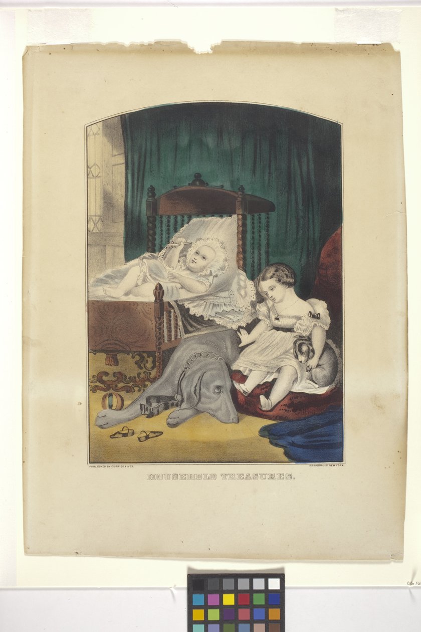 Háztartási kincsek (kézzel színezett litográfia) alkotó: N. and Ives J.M. (1824 95) Currier