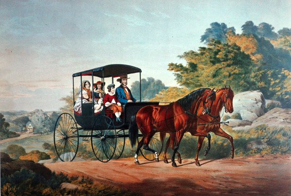Élet a vidéken: A reggeli utazás alkotó: Currier and Ives