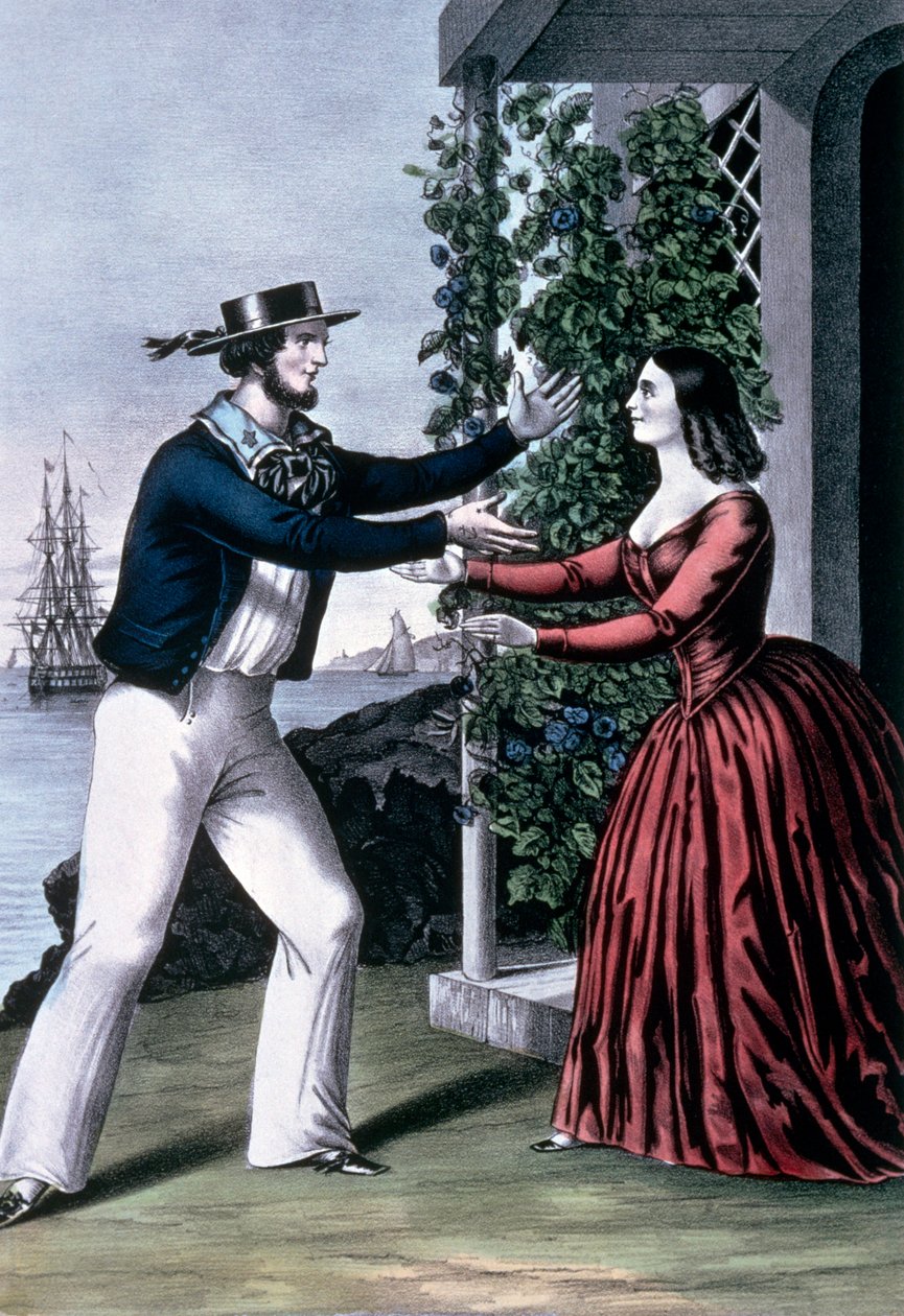 A tengerész visszatér alkotó: N. and Ives J.M. (1824-95) Currier