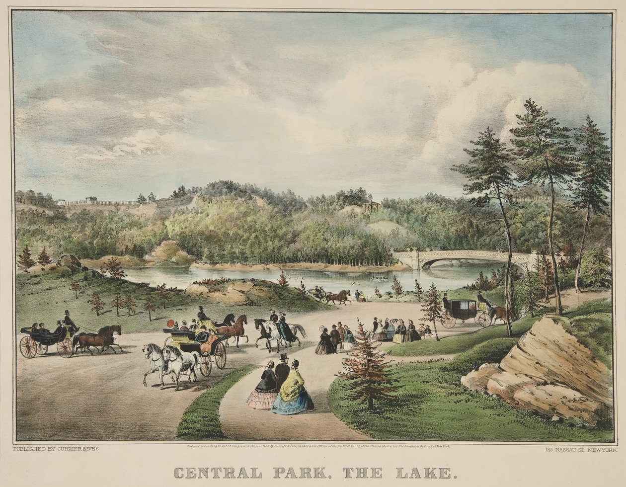 Central Park – A tó alkotó: Currier and Ives