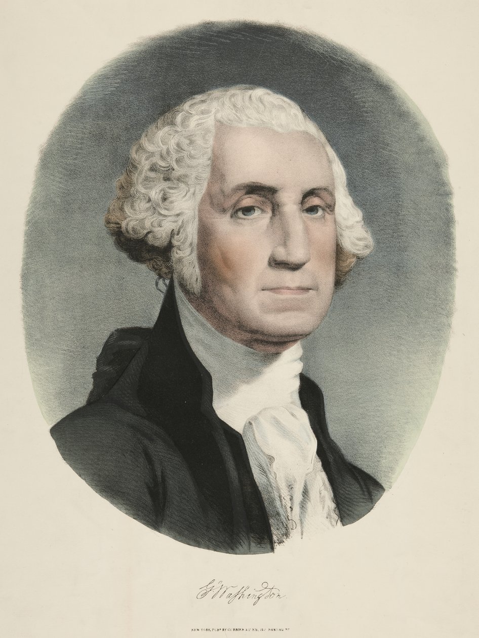 George Washington (színes litográfia) alkotó: Currier and Ives