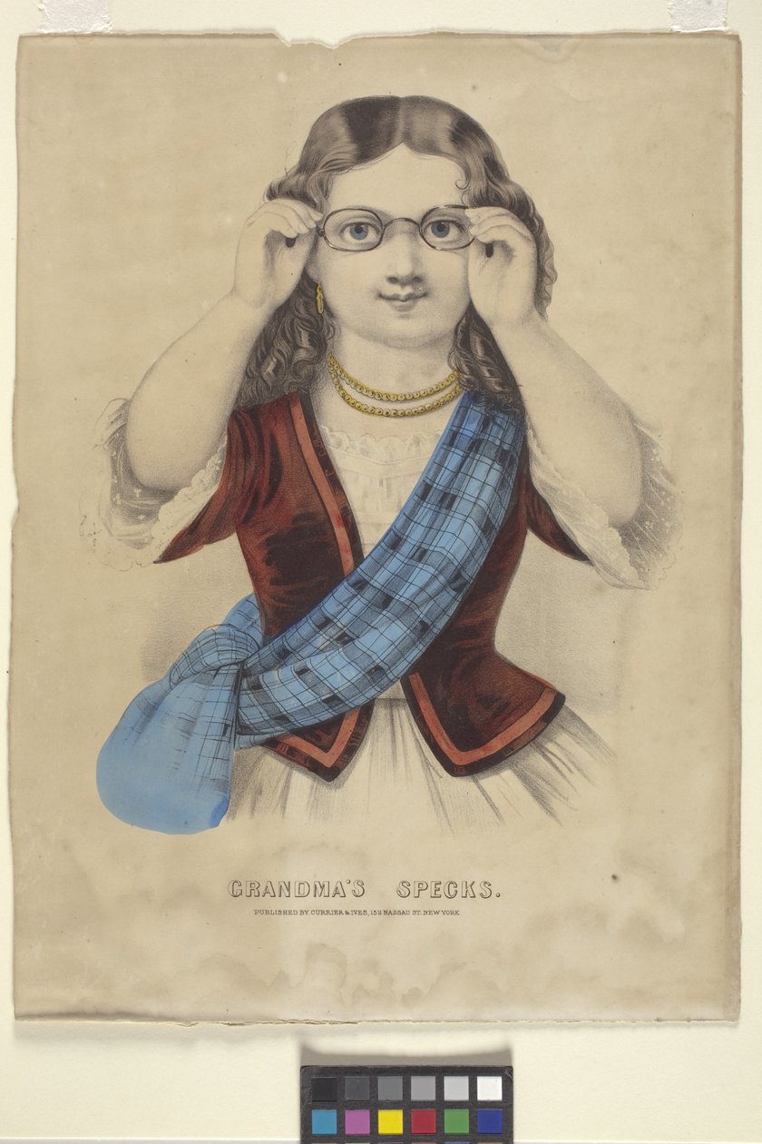 A nagymama "specifikációi" (kézzel színezett litográfia) alkotó: N. and Ives J.M. (1824 95) Currier
