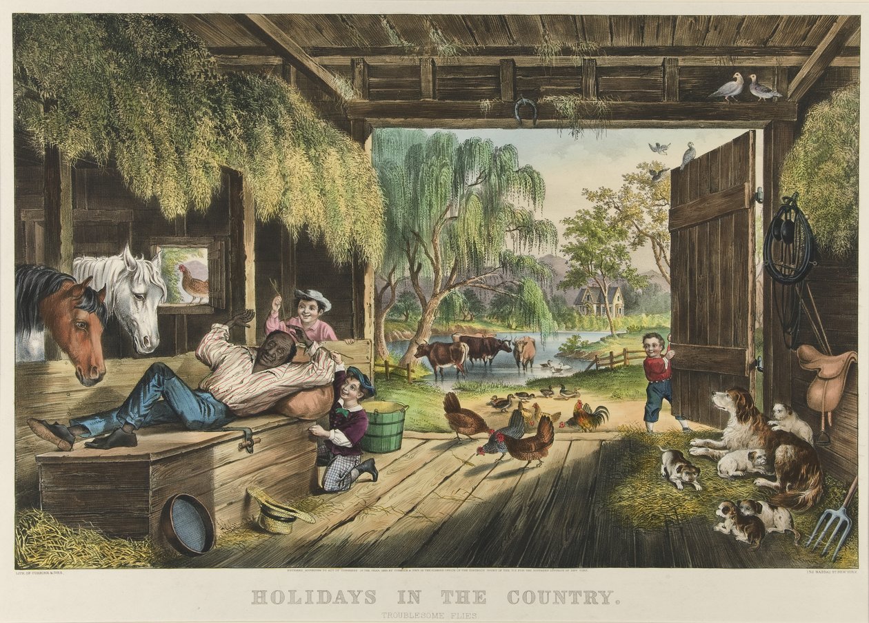 Ünnepek vidéken, zavaró legyek alkotó: Currier and Ives