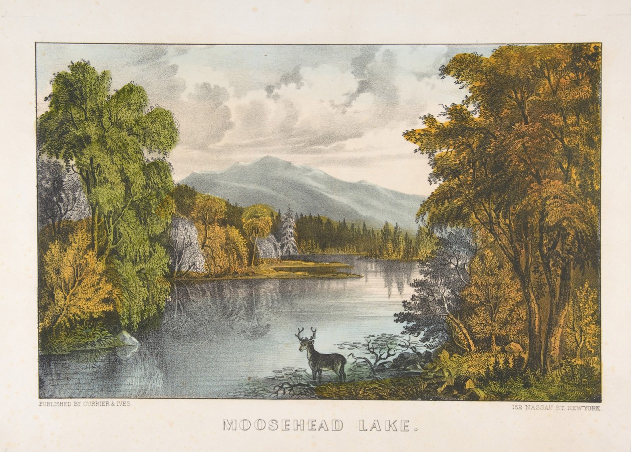 Moosehead Lake, Maine alkotó: Currier and Ives