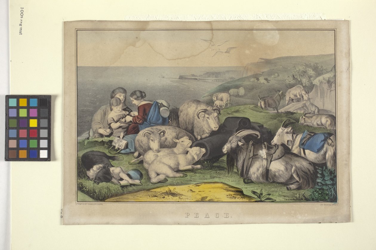 Béke (kézzel színezett litográfia) alkotó: N. and Ives J.M. (1824 95) Currier