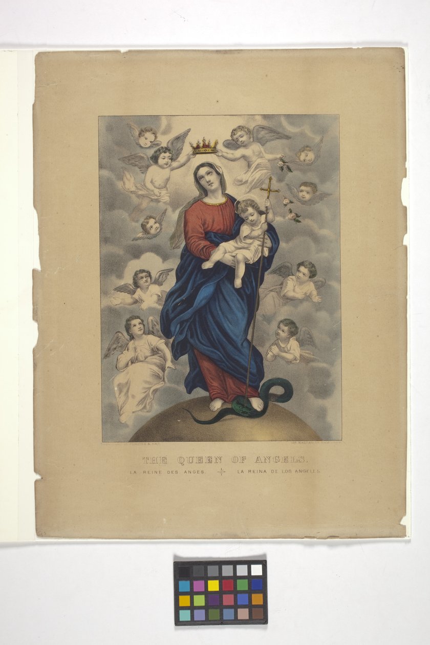 Angyalok királynője (kézzel színezett litográfia) alkotó: N. and Ives J.M. (1824 95) Currier