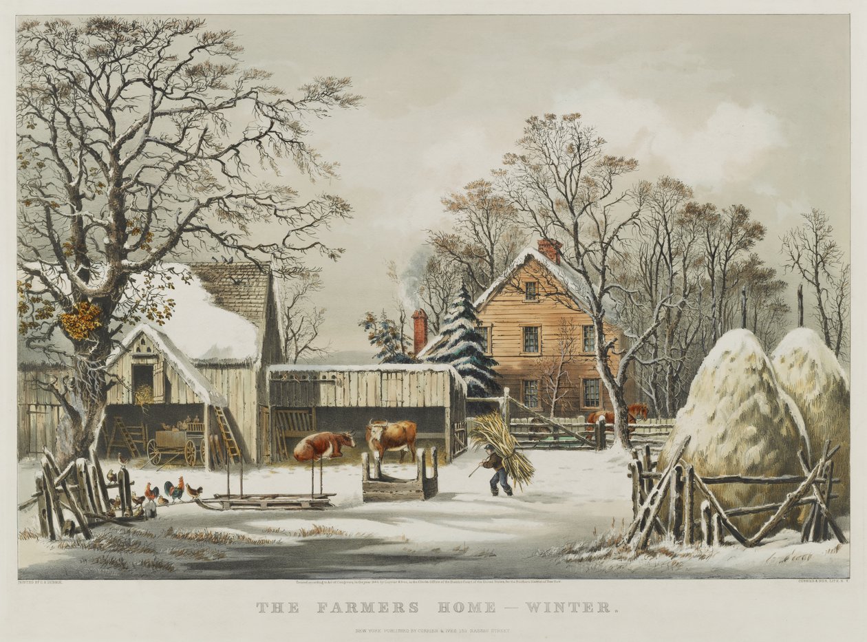 A gazda otthona – tél alkotó: Currier and Ives