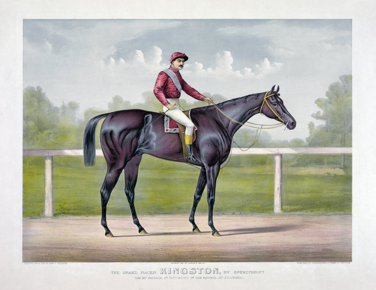 The Grand Racer Kingston, Spendthrift, Currier & Ives alkotó: Currier and Ives