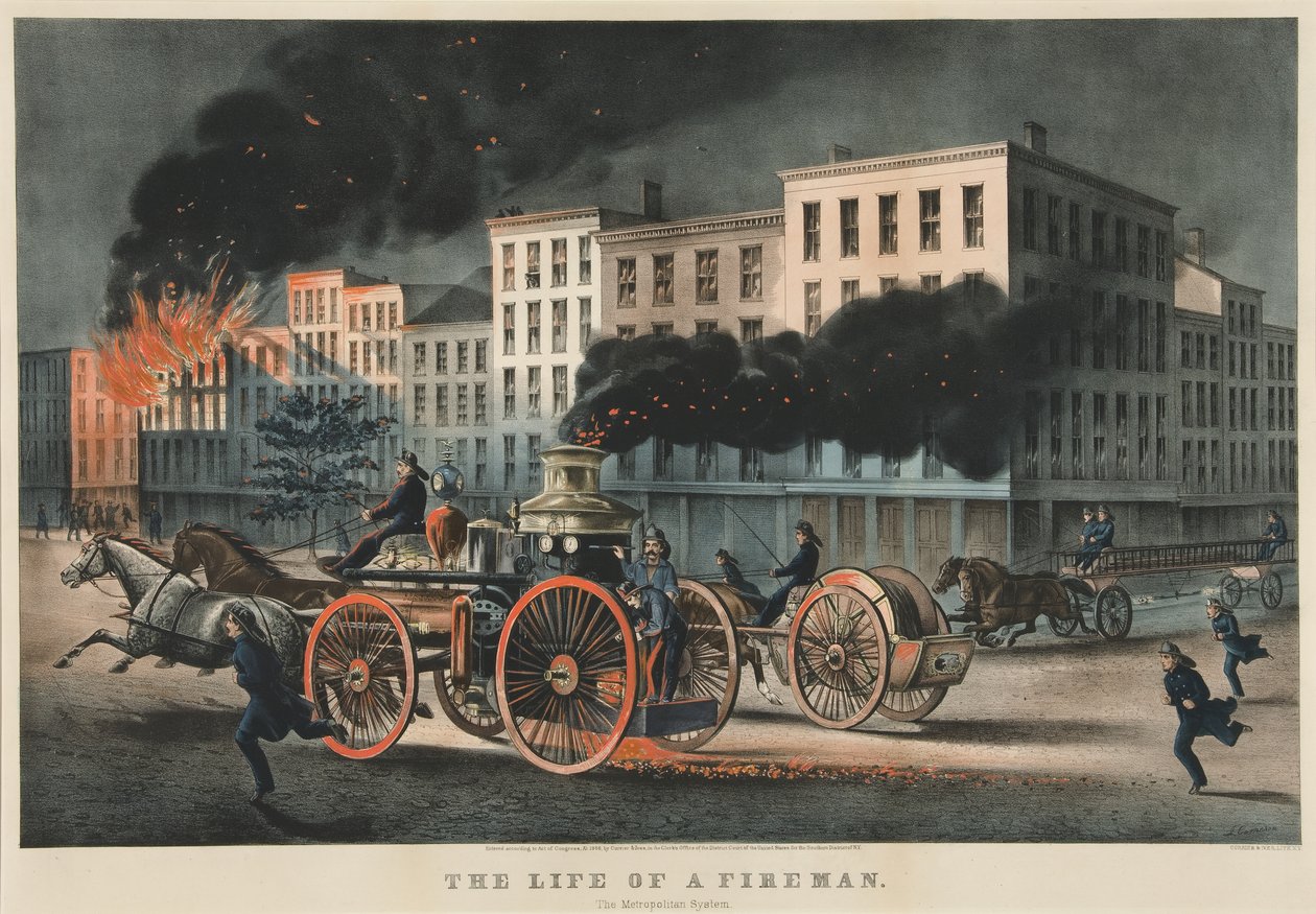 Egy tűzoltó élete, A nagyvárosi rendszer alkotó: Currier and Ives