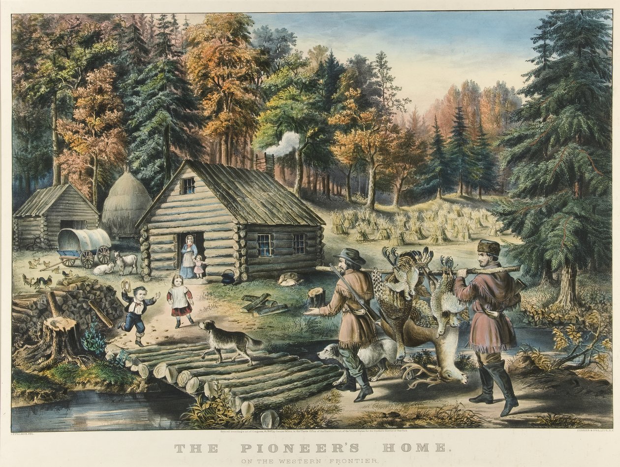 Az úttörő otthona a nyugati határon alkotó: Currier and Ives