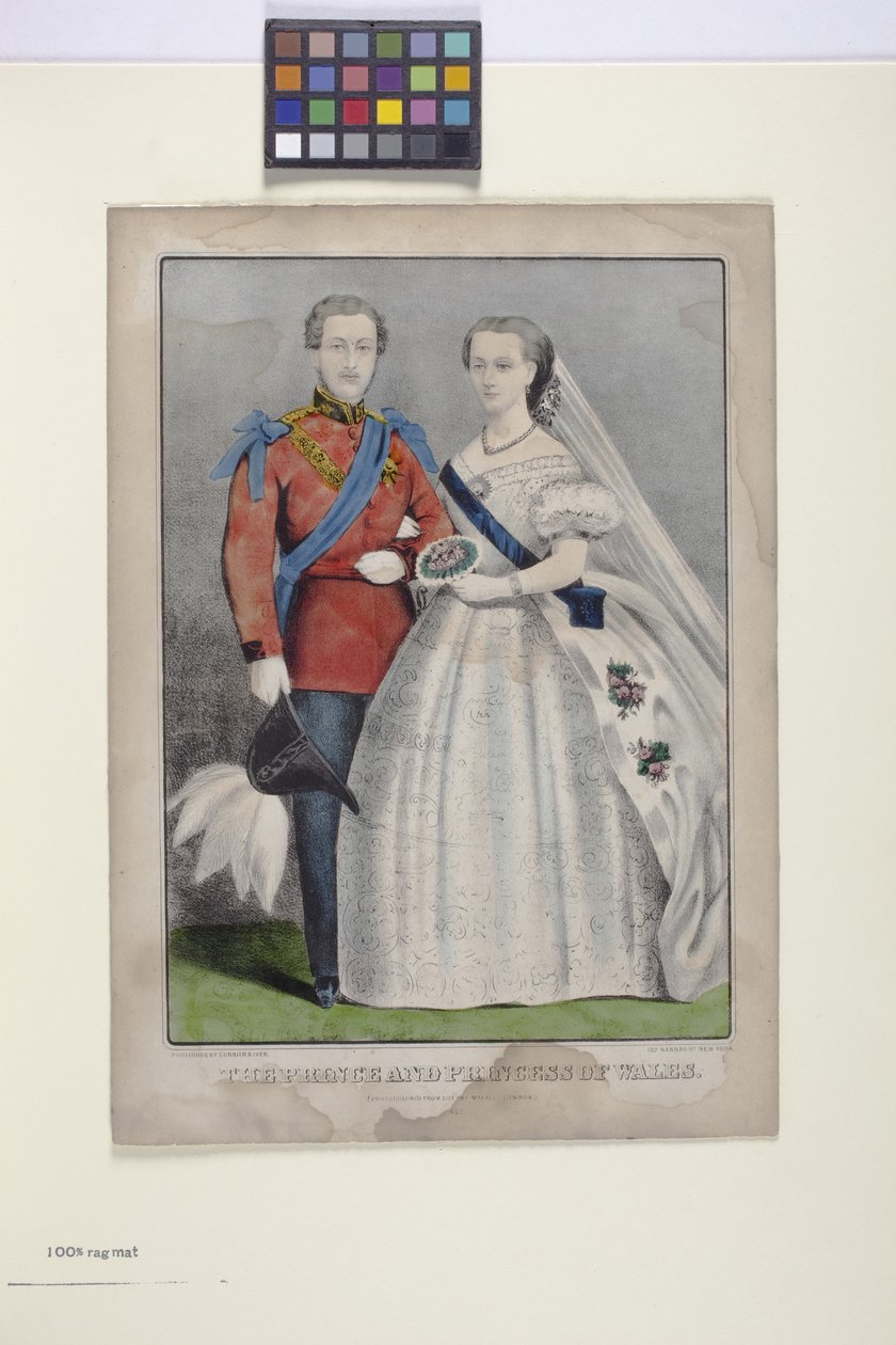 A walesi herceg és hercegnő (kézzel színezett litográfia) alkotó: N. and Ives J.M. (1824 95) Currier
