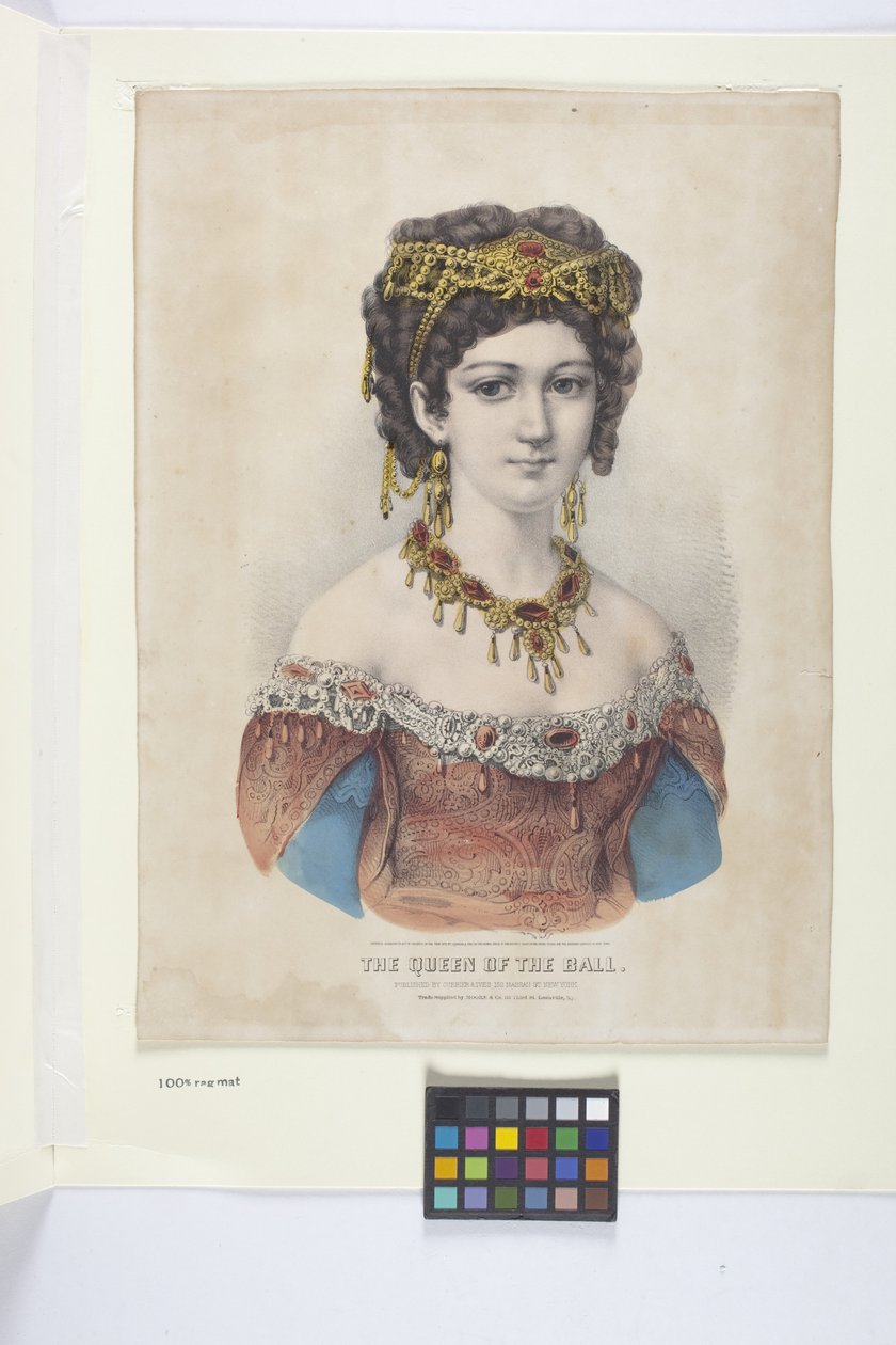 A labda királynője (kézzel színezett litográfia) alkotó: N. and Ives J.M. (1824 95) Currier