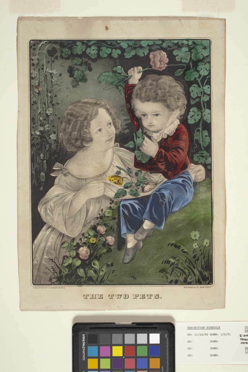 A két házi kedvenc (kézzel színezett litográfia) alkotó: N. and Ives J.M. (1824 95) Currier
