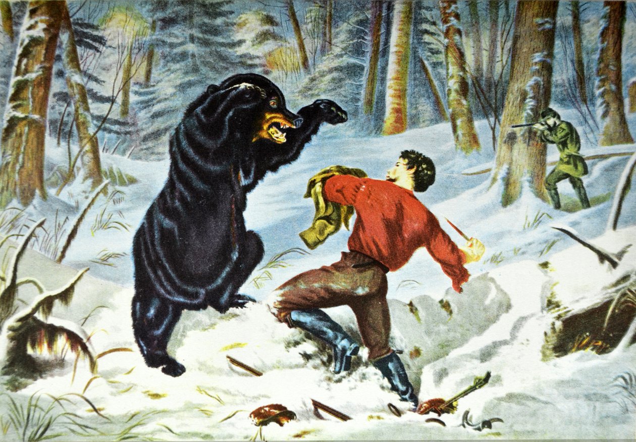Currier & Ives illusztráció 19. század. Egy vadász élete. Szoros javítás. alkotó: N. and Ives, J.M. Currier