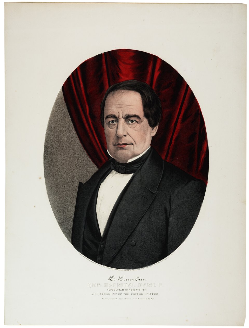 Hannibal Hamlin, 1860 alkotó: N. and Ives, J.M. Currier