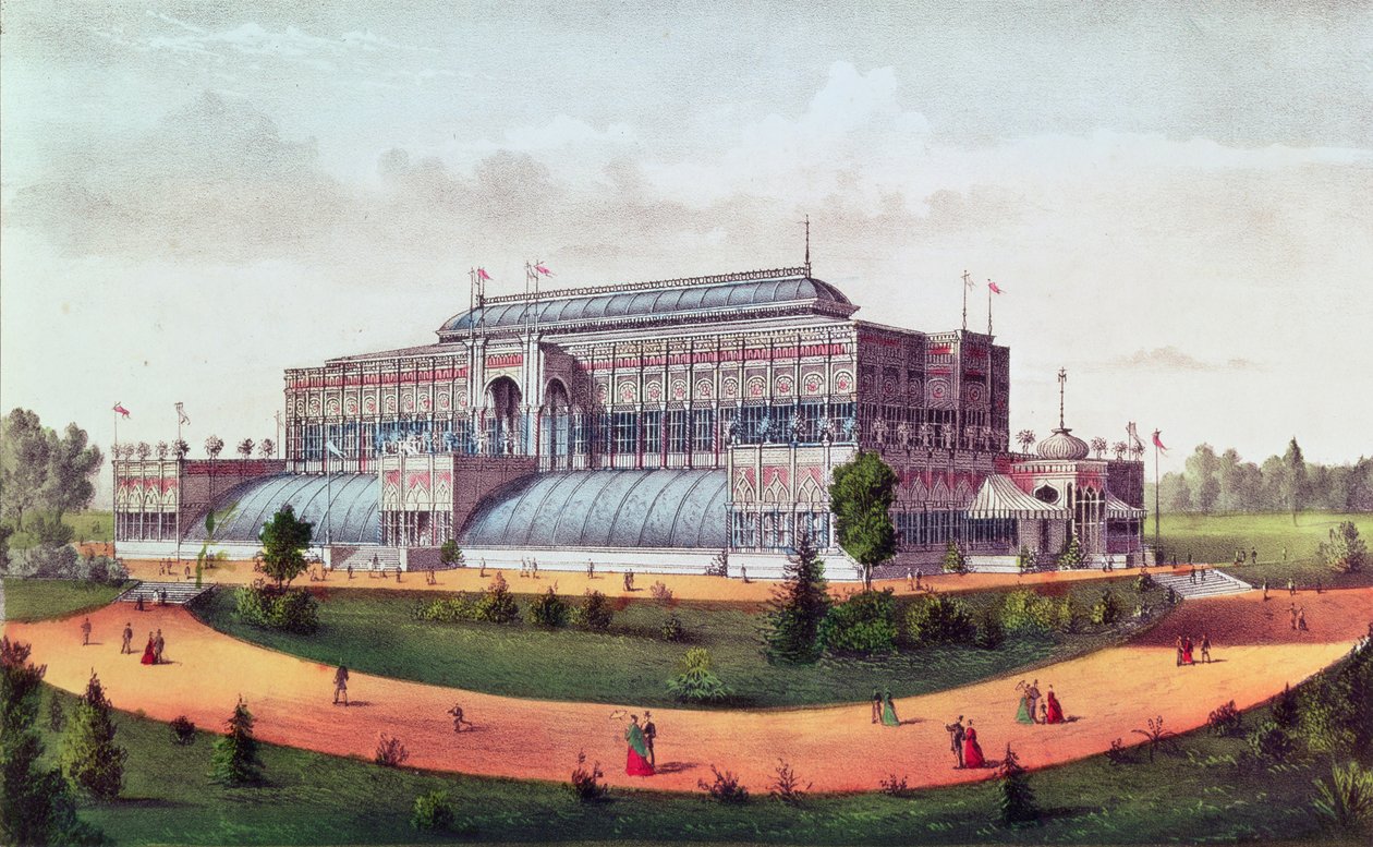 Kertészeti csarnok, Nagy Egyesült Államok Centenáriumi Kiállítás 1876 alkotó: N. and Ives, J.M. Currier