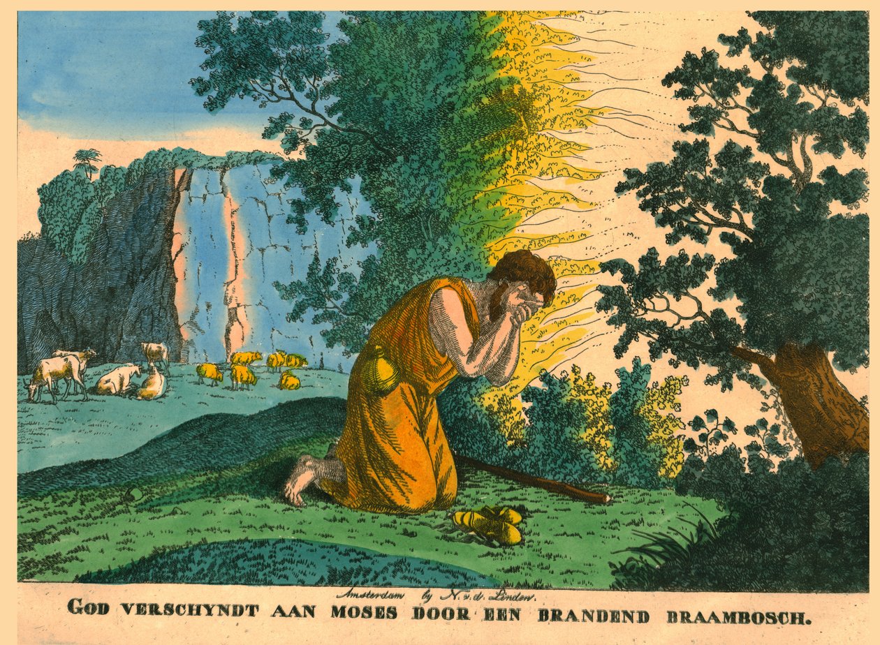 Mózes és az égő bokor. alkotó: N v d Linden