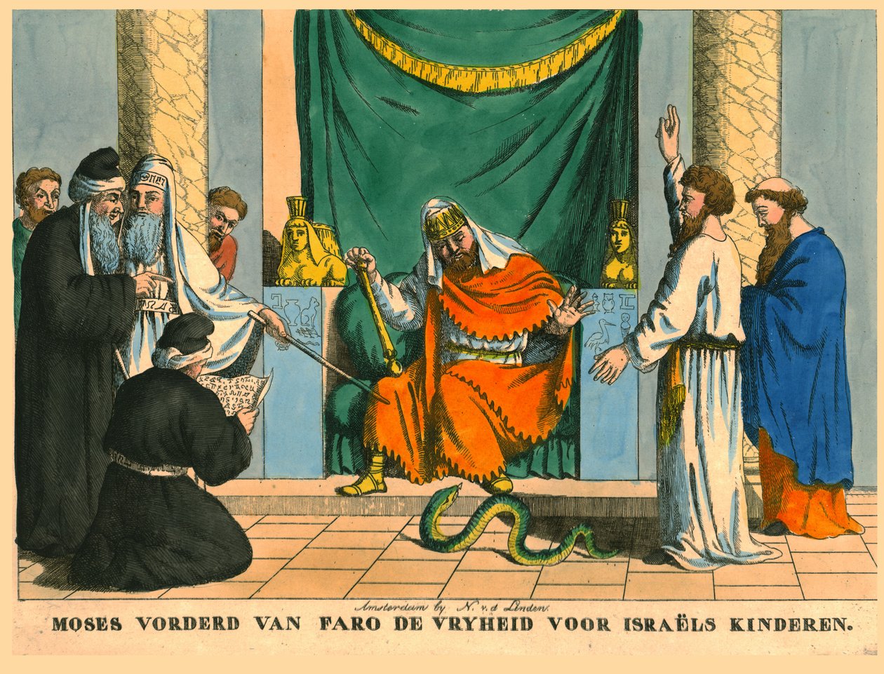 Mózes a fáraó előtt. alkotó: N v d Linden