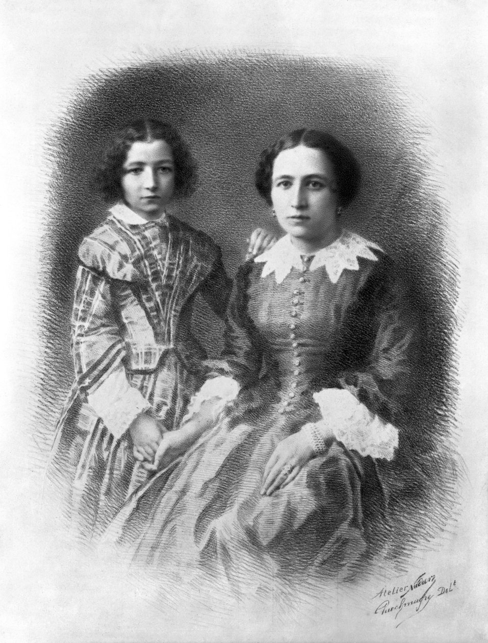 Sarah Bernhardt és édesanyja (1844-1923) alkotó: Nadar