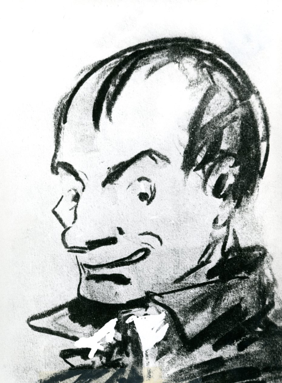 Charles Baudelaire (1821-67) karikatúrája (ceruza papíron) (f/w fotó) alkotó: Nadar