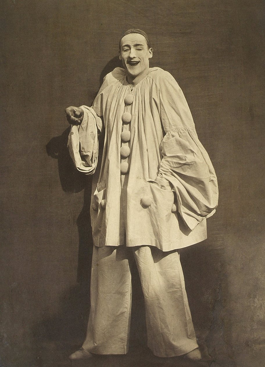 Pierrot Laughing (Charles Deburau francia pantomim), fotója: Gaspard-Felix Tournachon aka Nadar, c. 1855 alkotó: Nadar