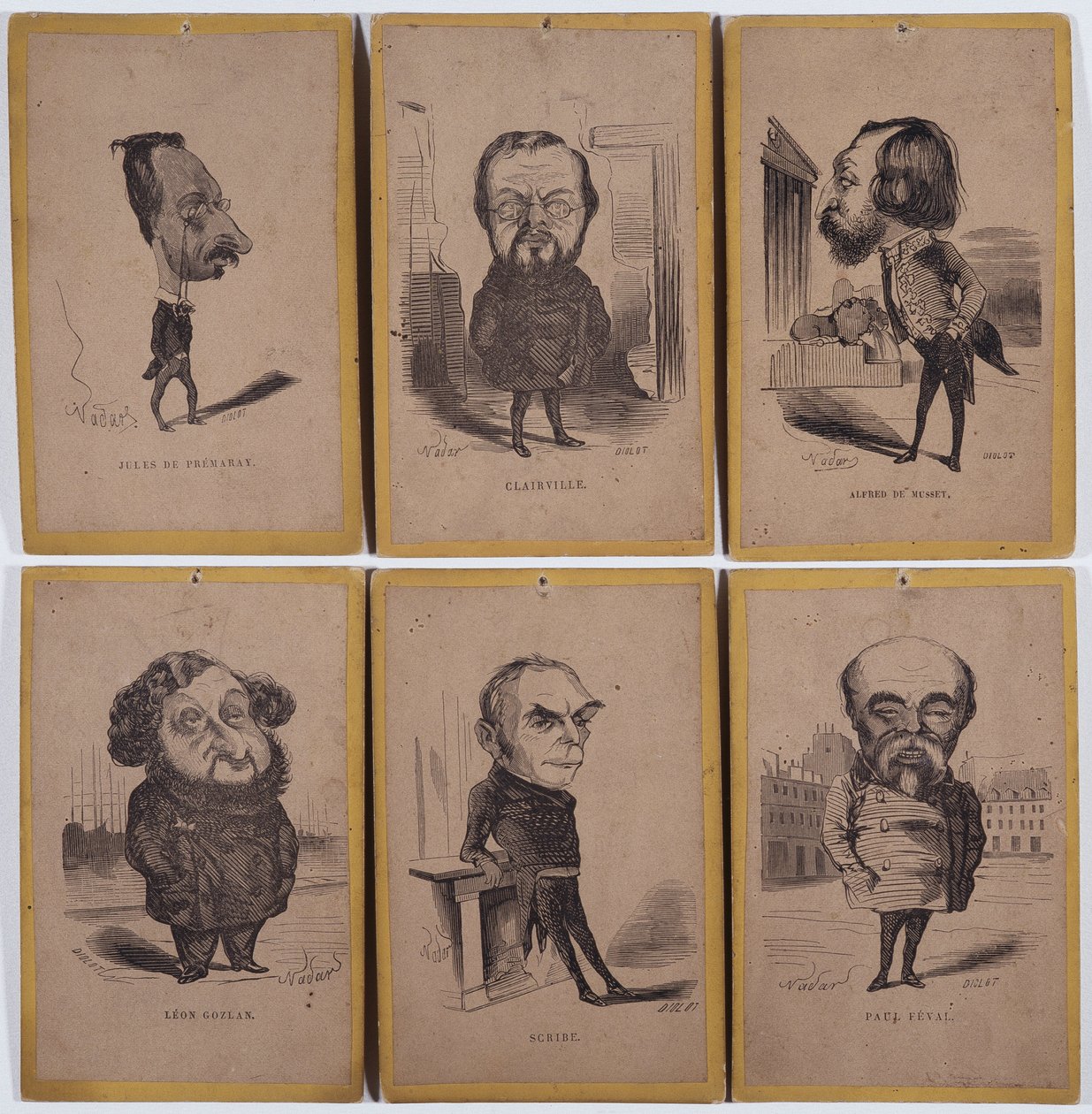 6 portré-töltés (Charge Portraits): Jules de Premaray (Jules Martial Regnault alkotó: Nadar