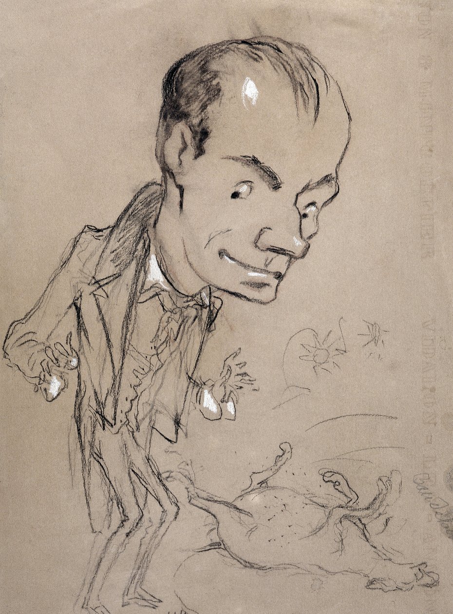 Baudelaire elképed egy döglött ló előtt és a hátán. Charles Baudelaire költő, francais (1821-1867) ábrázolása alkotó: Nadar