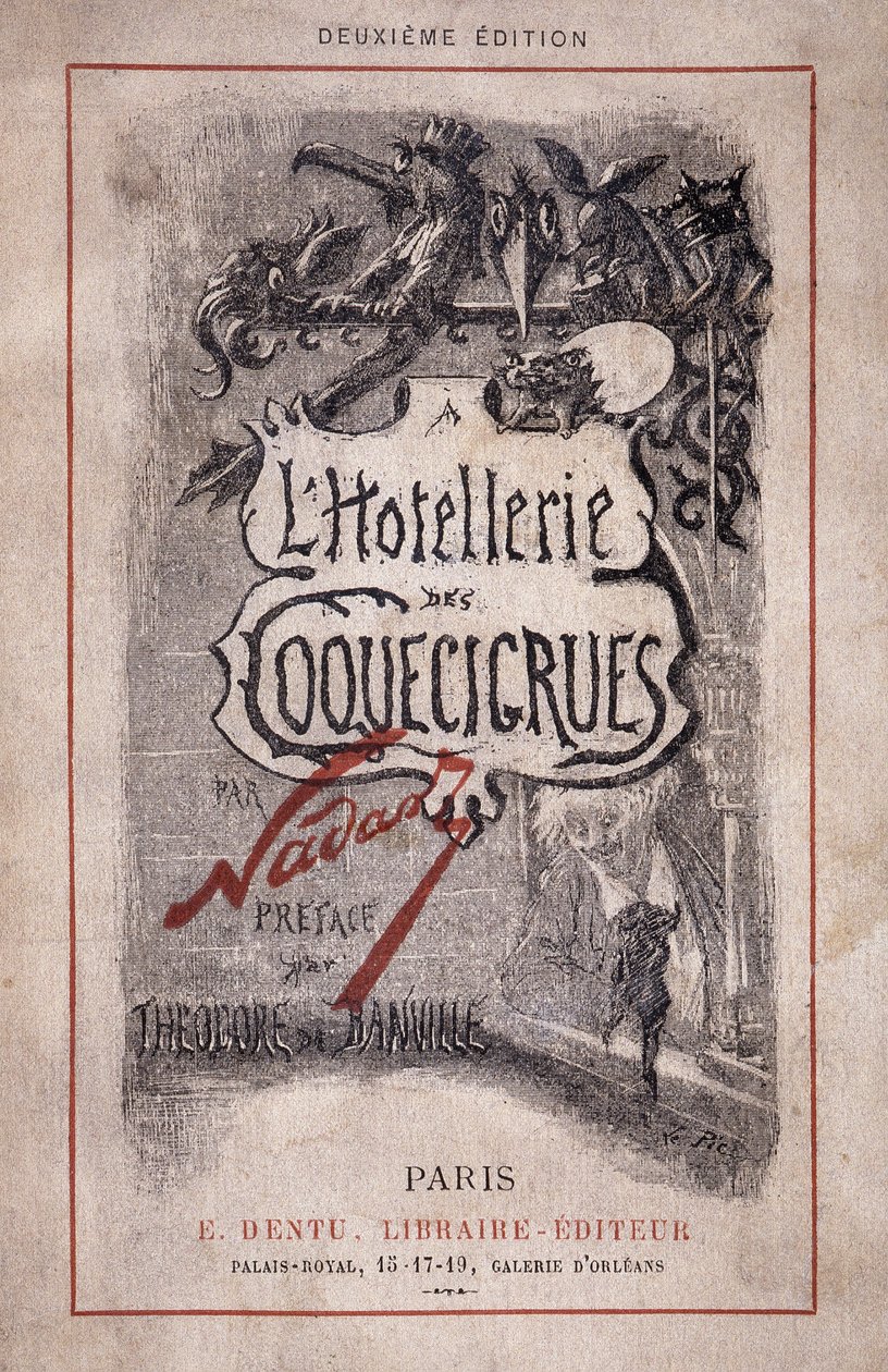 Foglaljon „A hostellerie des coquecigrues”-t. Ceruzás jegyzetek, előszó: Theodore de Banville alkotó: Nadar