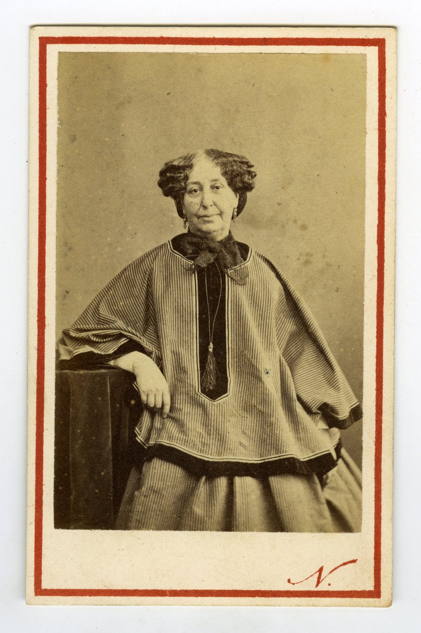 George Sand író (1804-1876) (Aurore Dupin), Dudevant bárónő portréja. Névjegykártya alkotó: Nadar