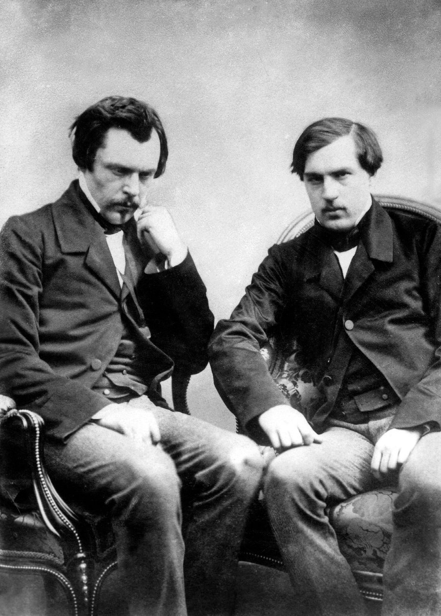 francia írók, Edmond és Jules de Goncourt testvérek c. 1855-ös kép: Nadar alkotó: Nadar
