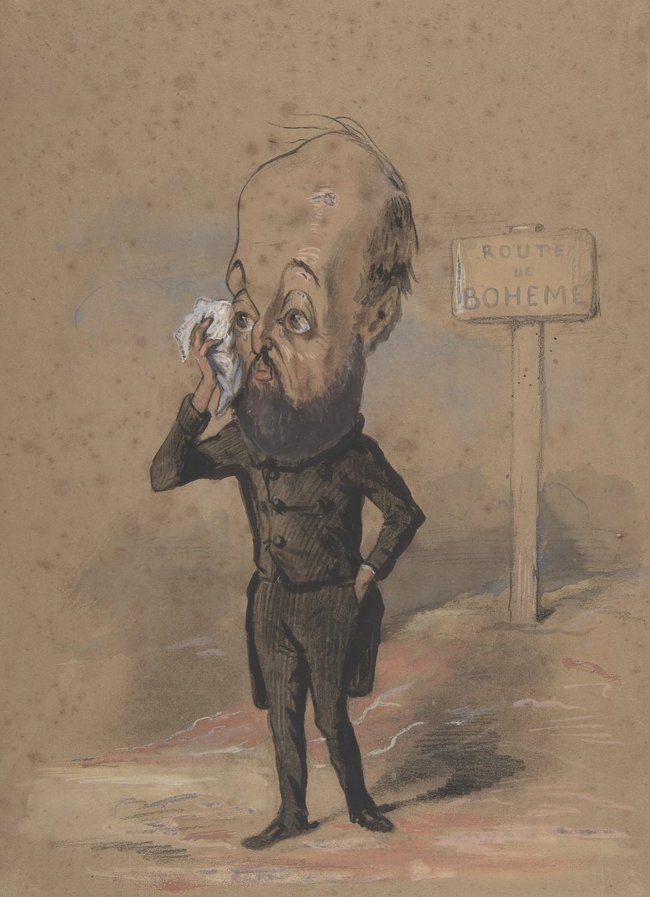 Henri Mürger karikatúrája, 1849-61. alkotó: Nadar