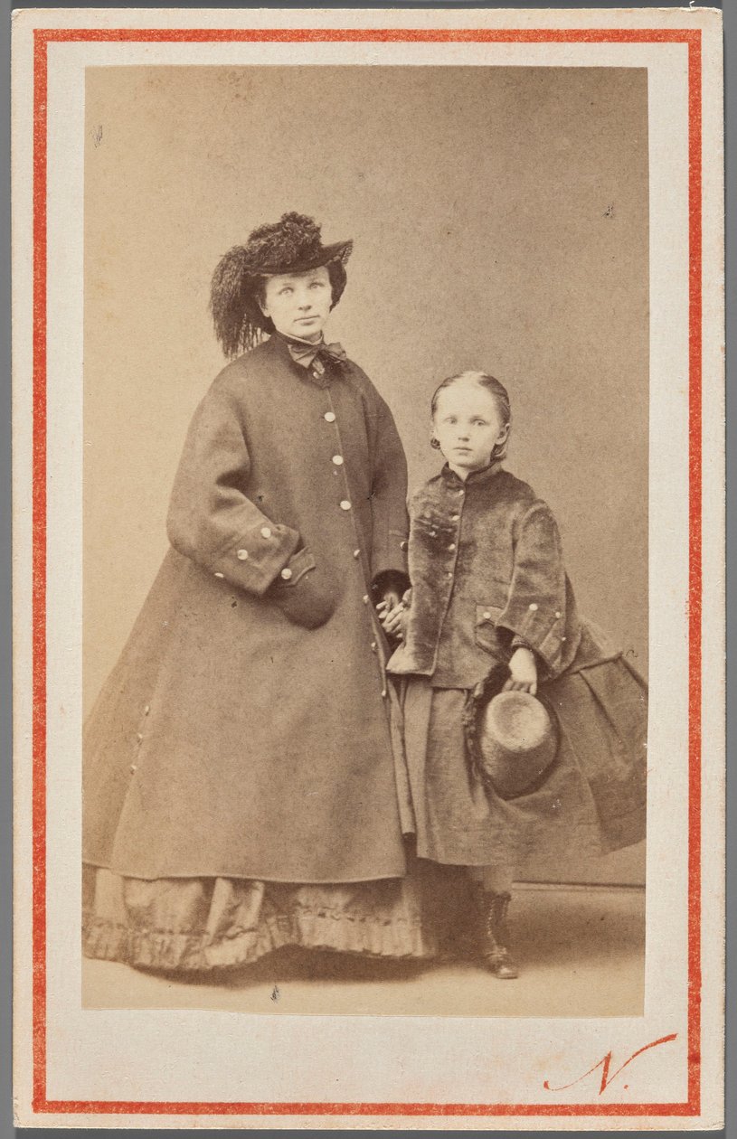 Jadwiga Garczyńska, született Pruszak (1834-1917) portréja lányával alkotó: Nadar