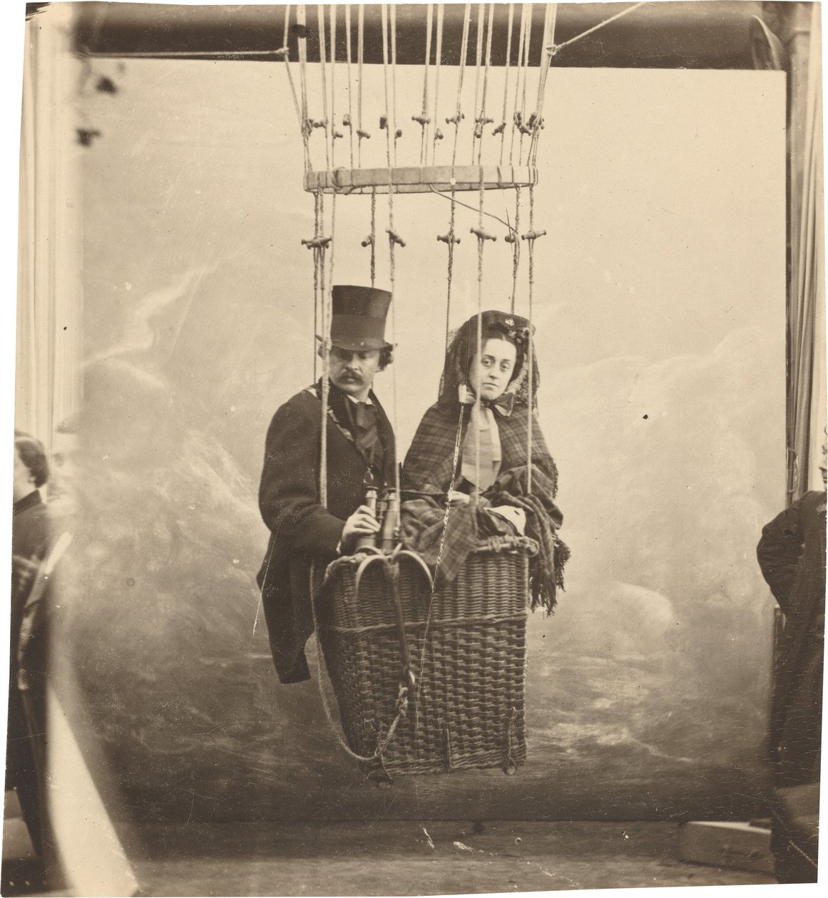 Önarckép Ernestine feleségével ballonos felvonóban, c. 1865, nyomtatott c. 1890. alkotó: Nadar