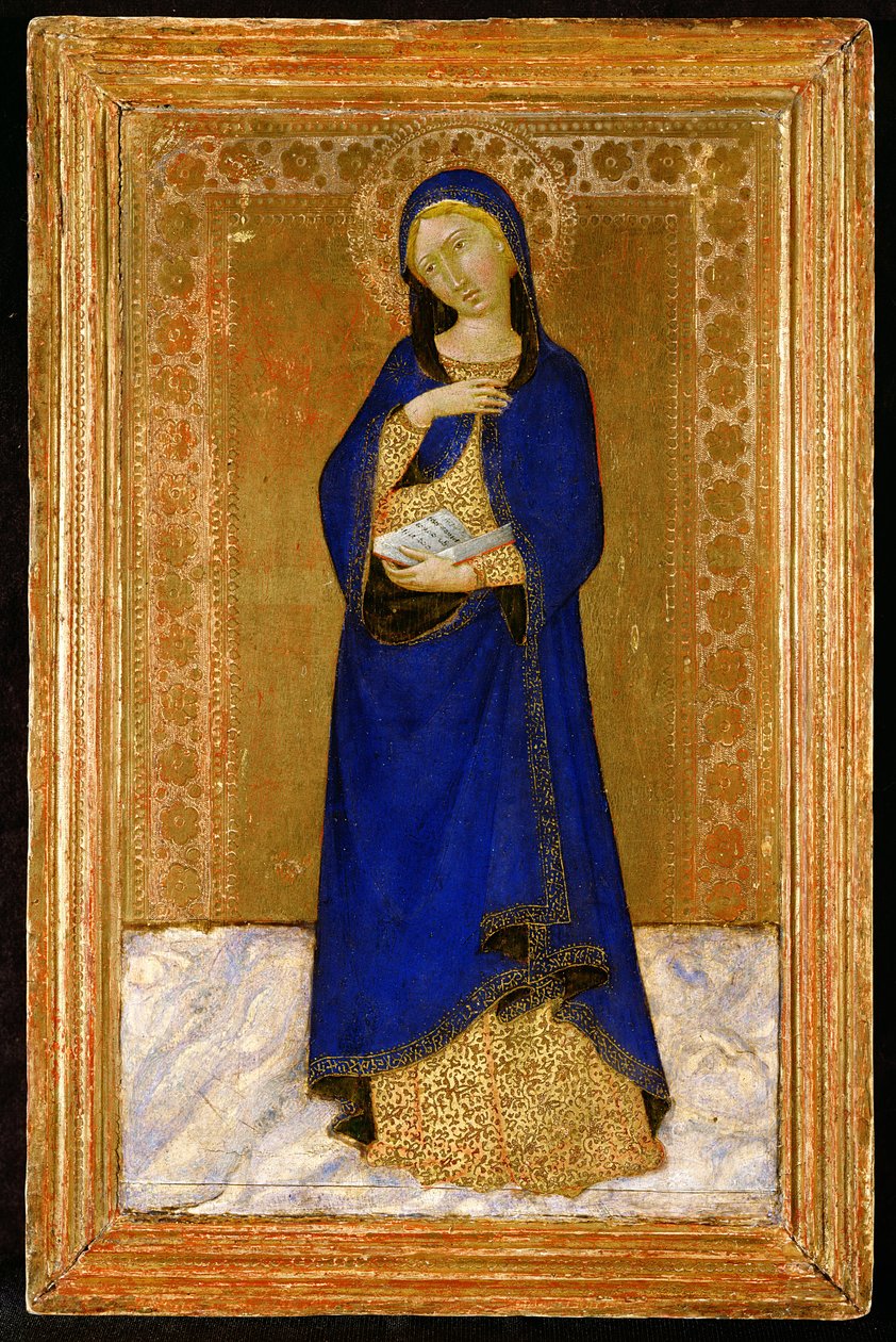 A Szűz Angyali üdvözlet (tempera arany alapon) alkotó: Naddo Ceccarelli