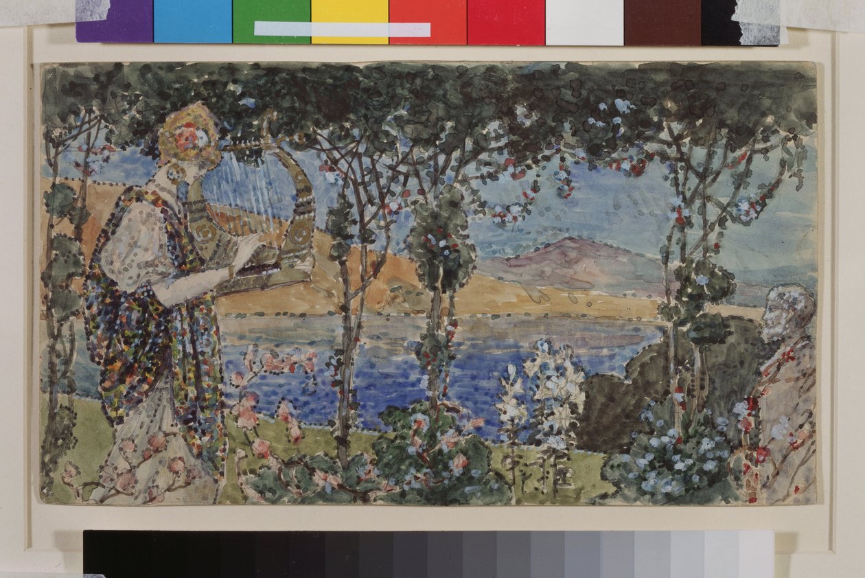 Tündérmese. Nadezhda Sergeyevna Psishcheva (1881-1913) munkája, akvarell és tus papíron alkotó: Nadezhda Psishcheva