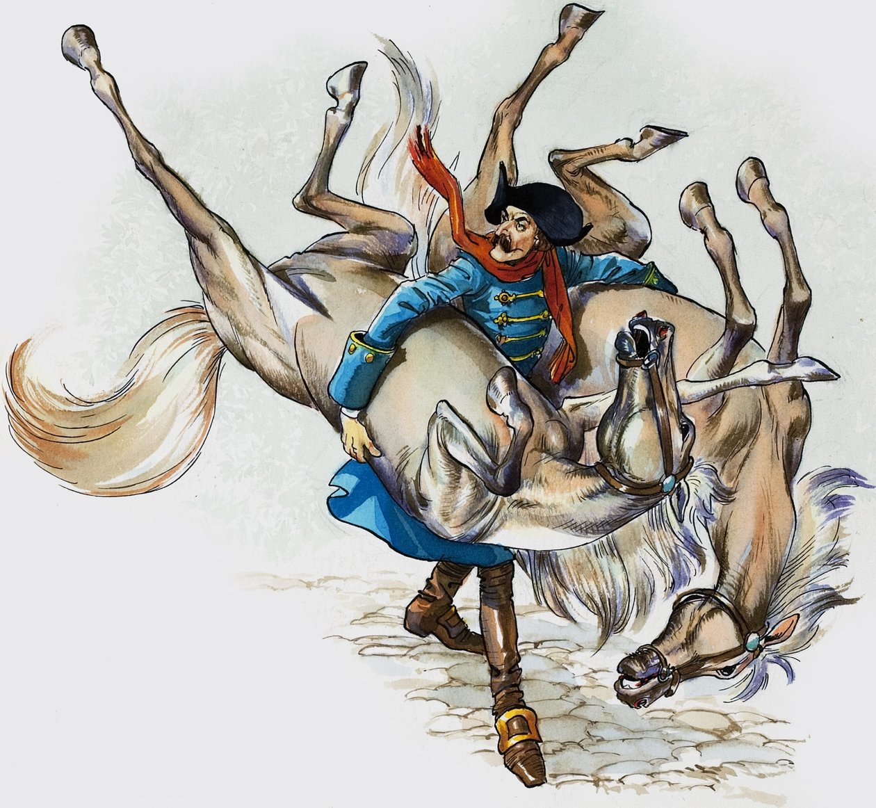 Münchhausen báró csodálatos kalandjai (gouache, papír) alkotó: Nadir Quinto