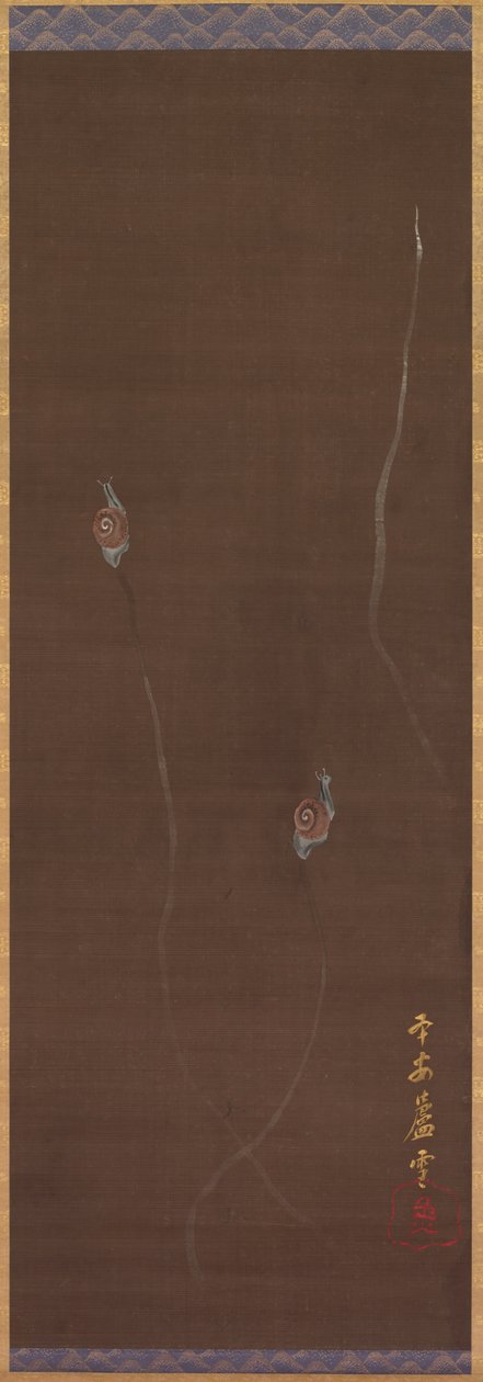 Csigák a falon, 1700-as évek. alkotó: Nagasawa Rosetsu