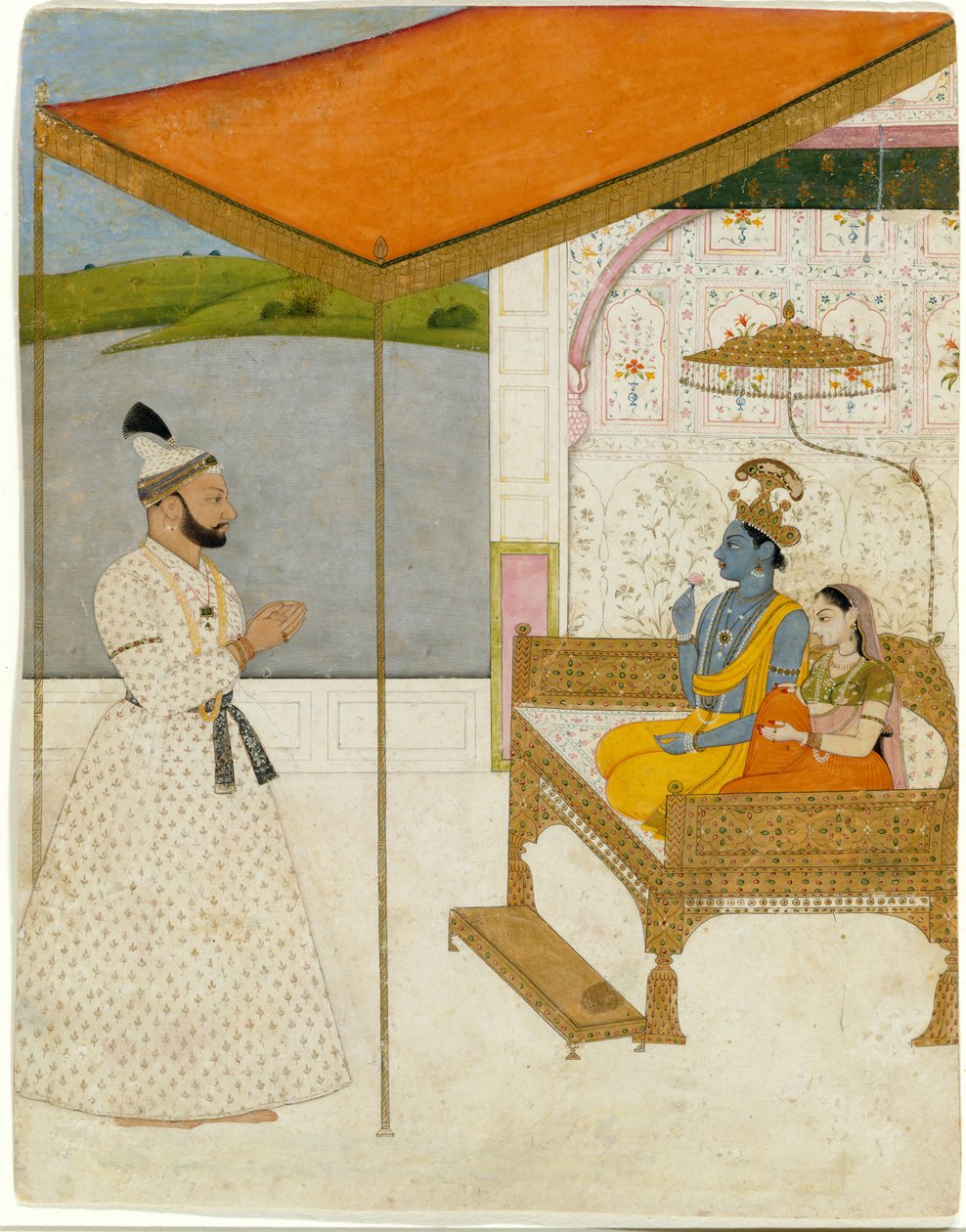Raja Balwant Singh látomása Krisnáról és Radháról, kb. 1745-50. alkotó: Nainsukh