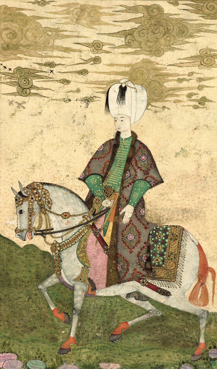 II. Oszmán szultán (1603-22) lovas portréja, 1618 alkotó: Nakshi