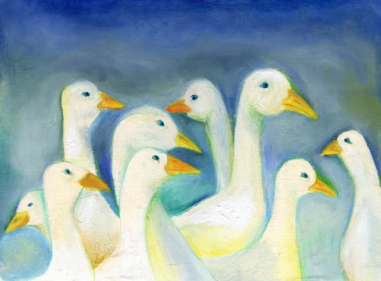 Gaggle, 2012 (olajpasztell, papír) alkotó: Nancy Moniz Charalambous