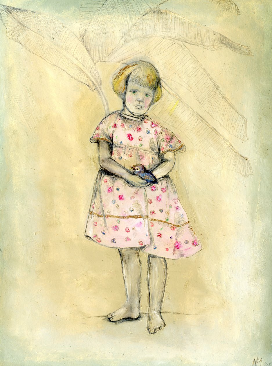 Passarinha, kismadár, 2013, (olaj a kártyán) alkotó: Nancy Moniz Charalambous