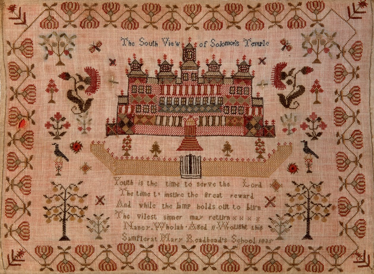 A Salamon-templom déli nézete, 1835 (hímzés) alkotó: Nancy Wholah