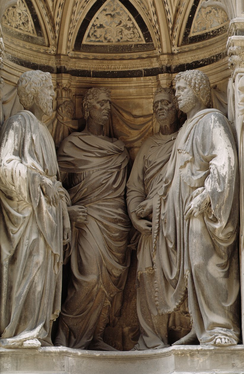 I Quattro Coronati, a kőfaragó- és asztaloscéh réséből, 1415 körül (márvány) alkotó: Nanni di Banco