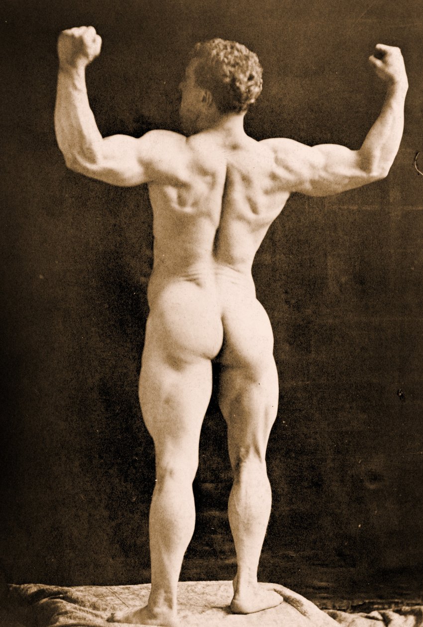Eugen Sandow, klasszikus ókori görög-római pózban, 1893 körül alkotó: Napoleon Sarony
