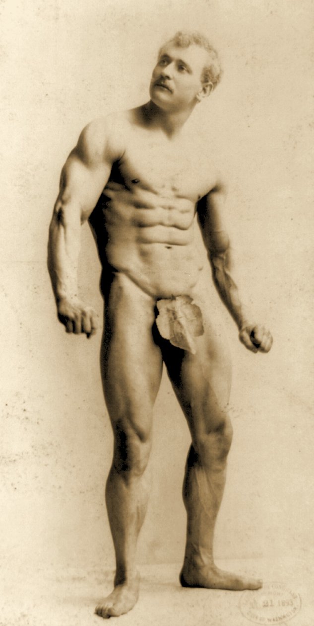Eugen Sandow, klasszikus ókori görög-római pózban, 1893 körül. alkotó: Napoleon Sarony