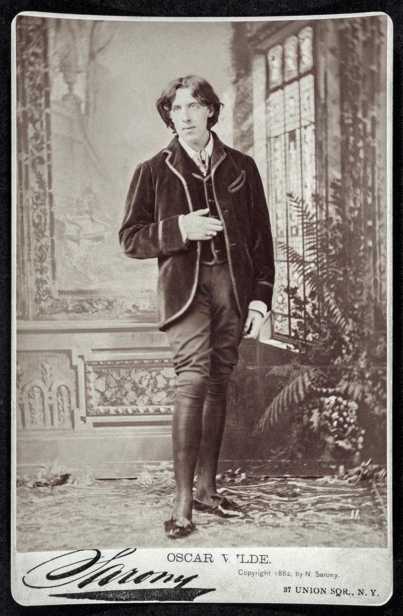 Oscar Wilde Amerikában 1882-ben (nyomtatás) alkotó: Napoleon (after) Sarony