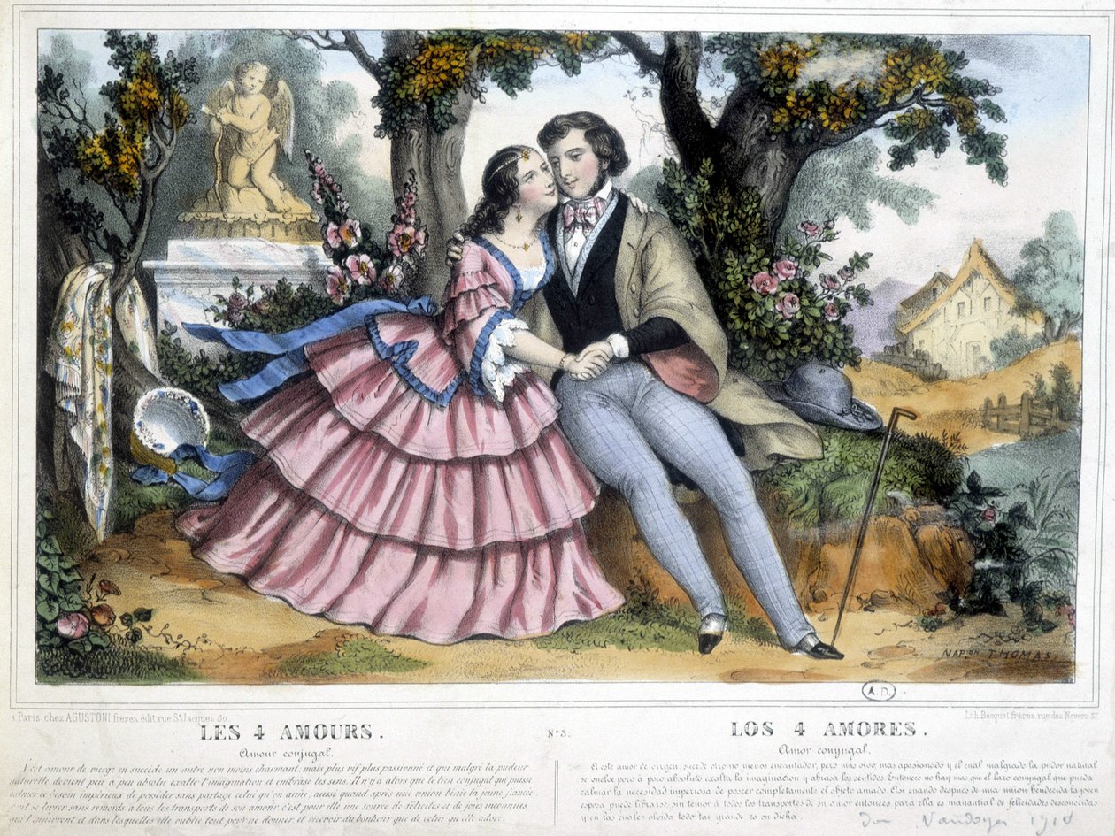 Szerelmespár: a 4 szerelem - Thomas, c. 1852. alkotó: Napoleon (after) Thomas