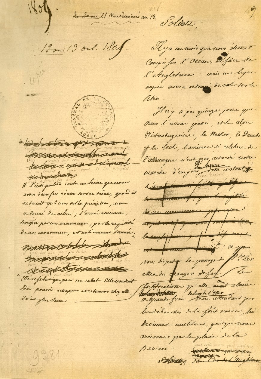 Kiáltvány a hadsereghez, 1805. október 13., 1921. alkotó: Napoleon Bonaparte I