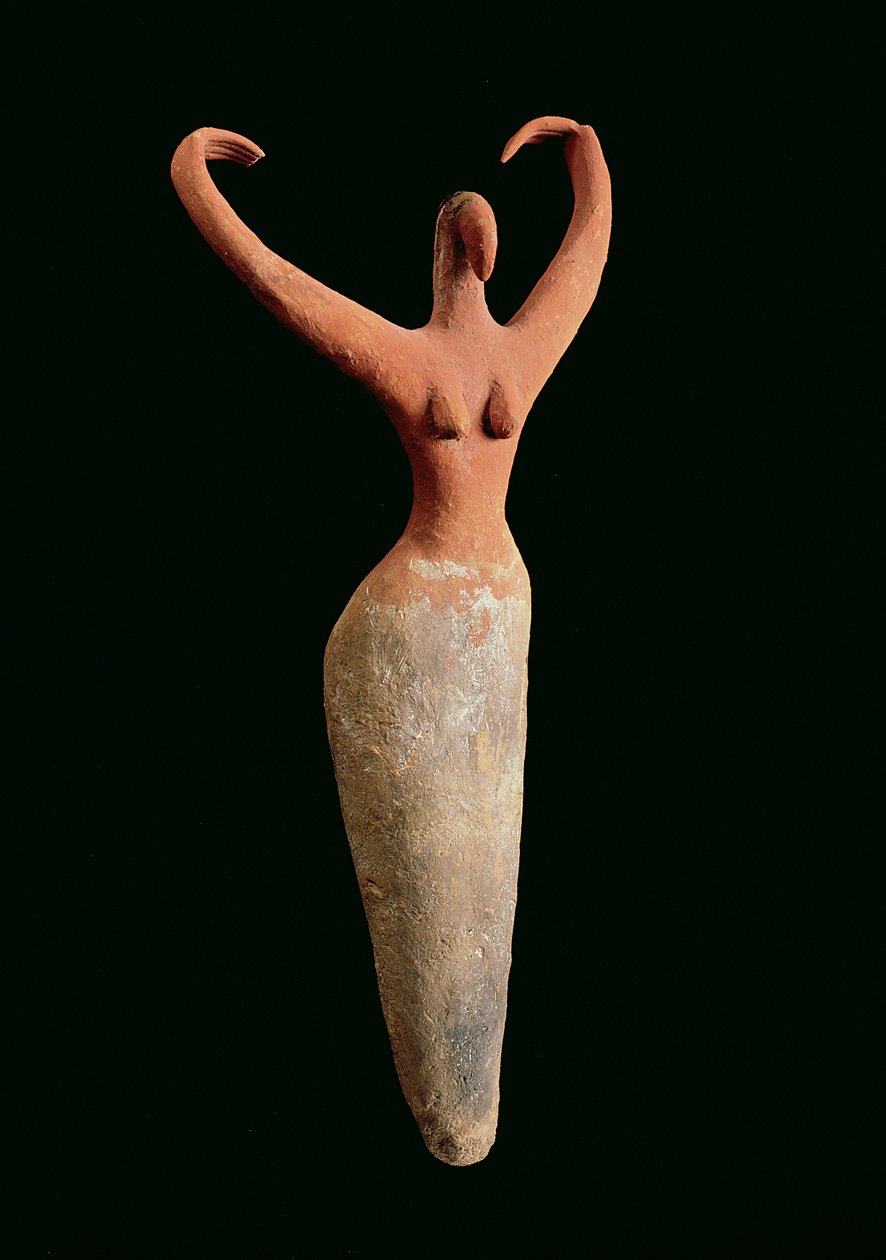 Női figura, El Mamariya-ból, ie 3600-3500 körül (terrakotta festéssel) (lásd: 201159) alkotó: Naqada I Period Egyptian