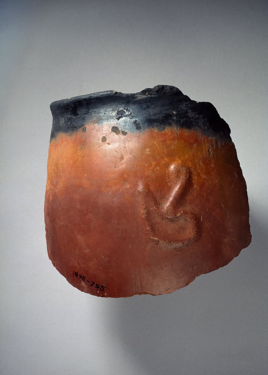 Edényszilánk Alsó-Egyiptom koronáját ábrázolja domborműben, predinasztikus (kerámia) alkotó: Naqada I Period Egyptian